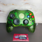 Control alámbrico tipo "S" transparente verde para Xbox Clásico