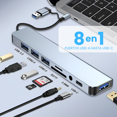 Adaptador 8 en 1 Tipo C
