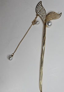 Palillo chino para el cabello con perlas plásticas