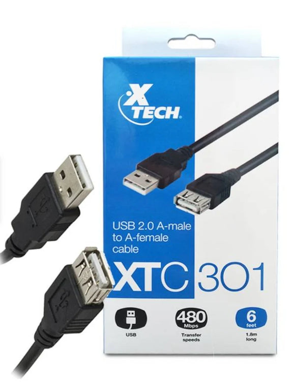 Cable USB 2.0 A-macho A Hembra  XTC-301