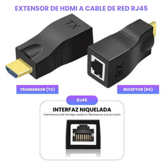 Extensor de HDMI a Cable de Red Cat-6/6A Cable