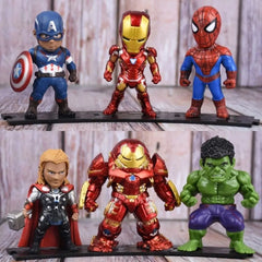 figurines Avengers Marvel Hulk, Iron Man, Thanos, Thor, Spider Man, Captain America