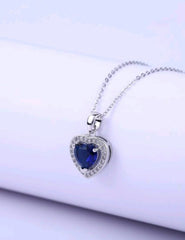 Collar corazón infinito azul titanic