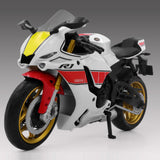 Moto a escala 1/ 12 RACING YAMAHA R1 BLANCA